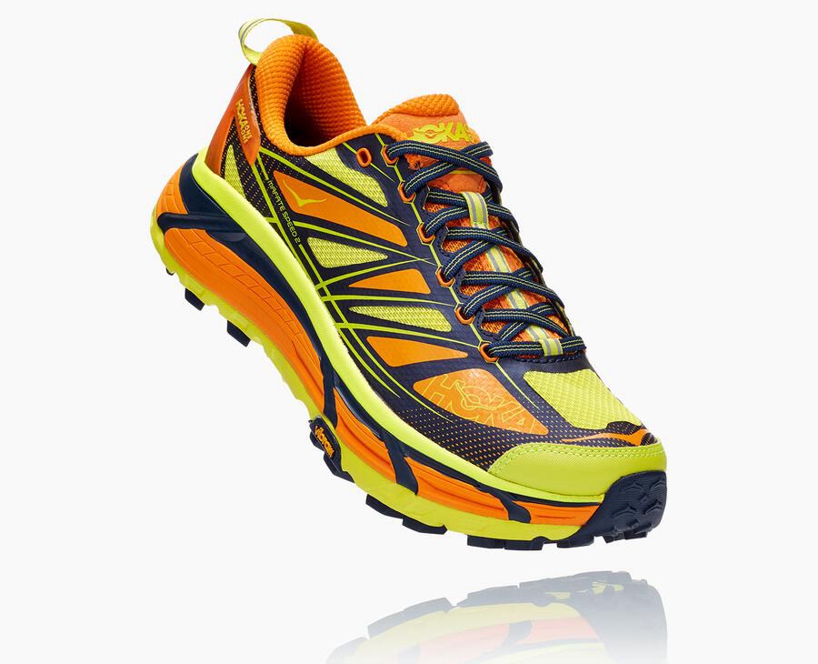 Tenis Hoka One One Trail Hombre Dorados Claro/Rosas - Mafate Speed 2 - HWLK13459